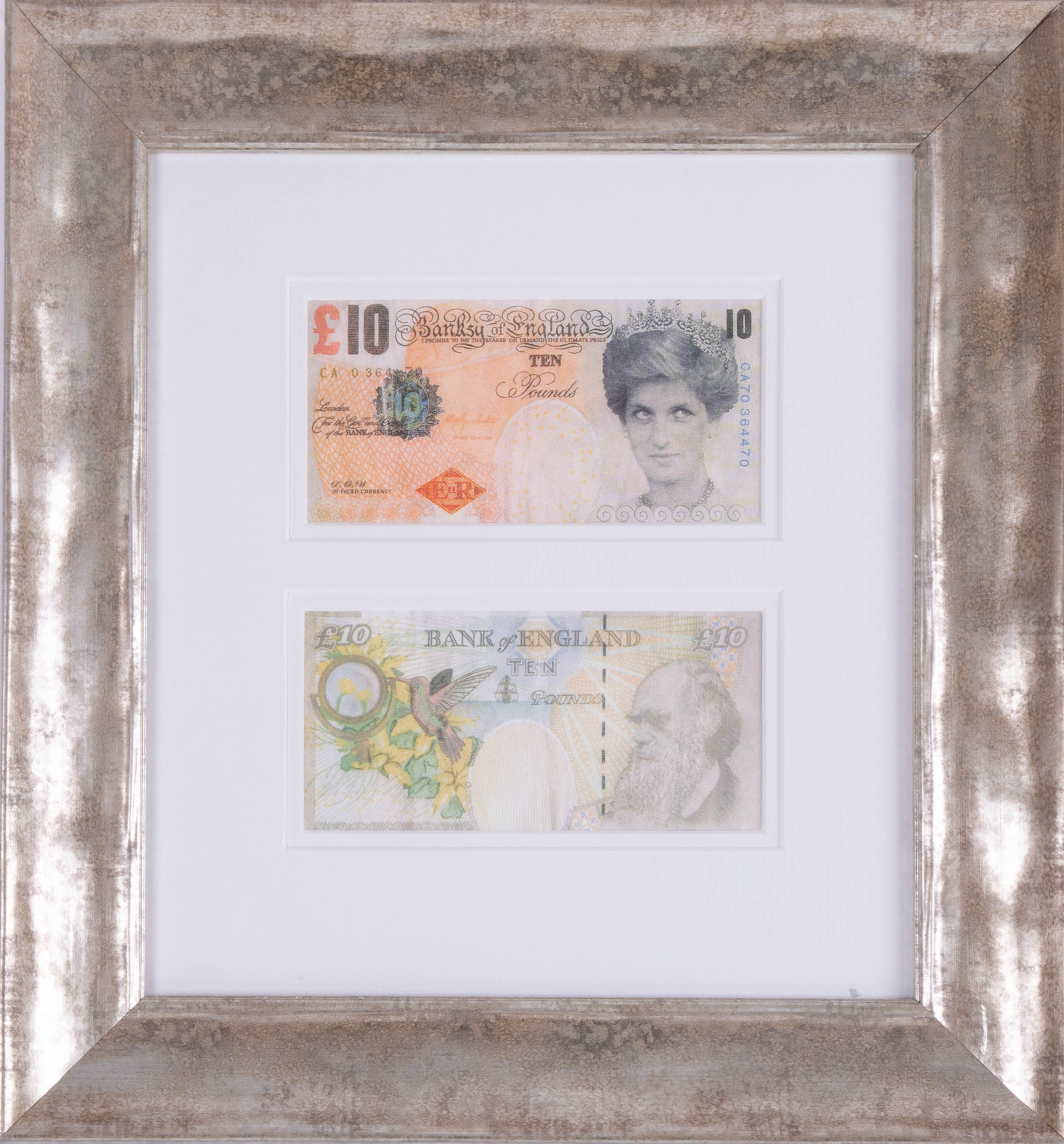 Banksy - 'Two Di-Faced Tenner's’, 2004, on paper, Di Faced is a pun on the word ‘defaced’