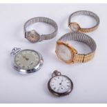 A open face Omega vintage silver fob watch, (faults), a pocket watch, Rone, a gent's sportsman