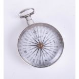 A 19th century silver pocket compass marked Dolland of London with very faint inscription inside the