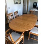 Ercol, a well kept modern dining room suite, comprising six chairs, including two carvers with