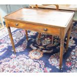 A Victorian mahogany side table with low three quarter gallery, fitted with a single drawer on