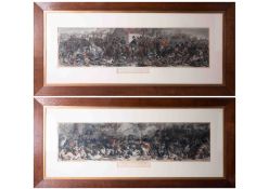 A pair Napoleonic Battle Scenes, 'The Death of Nelson at The Battle of Waterloo' after Daniel