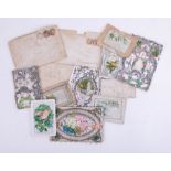 A small collection of Victorian and later greetings and Valentine's cards.