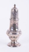 A 19th century silver sugar caster, approximately 90g, height 13cm.