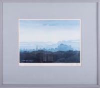 Alan John McNally, limited edition signed print of Edinburgh, with presentation inscription,