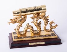 Franklin Mint, The Cutty Sark Anniversary instrument set, telescope on dragon stand with