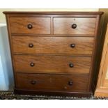 An early 20th Century mahogany straight front chest of drawers fitted with five drawers.