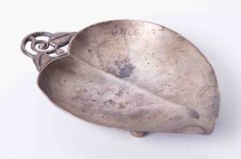 A Sterling silver Tiffany leaf dish, length 15cm.