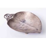 A Sterling silver Tiffany leaf dish, length 15cm.