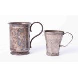 Two small handled pots, one marked EPNS.