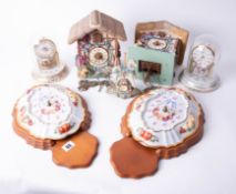 A collection of Franklin Mint and other modern and replica clocks including two Fruits du Temps wall