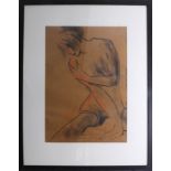 Jill Watkins, pastel sketch of lady, 67cm x 47cm, framed and glazed.