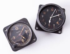 A Elgin cockpit clock together with a RAF WWII cockpit clock (2).