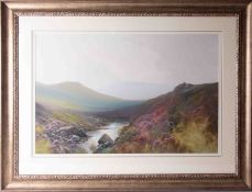 R.D. Sherrin (1891-1971), signed watercolour 'Dartmoor', 50cm x 74cm, framed and glazed.