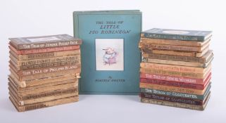 A collection of twenty seven Beatrix Potter books and another (larger) 'The Tale Of Little Pig