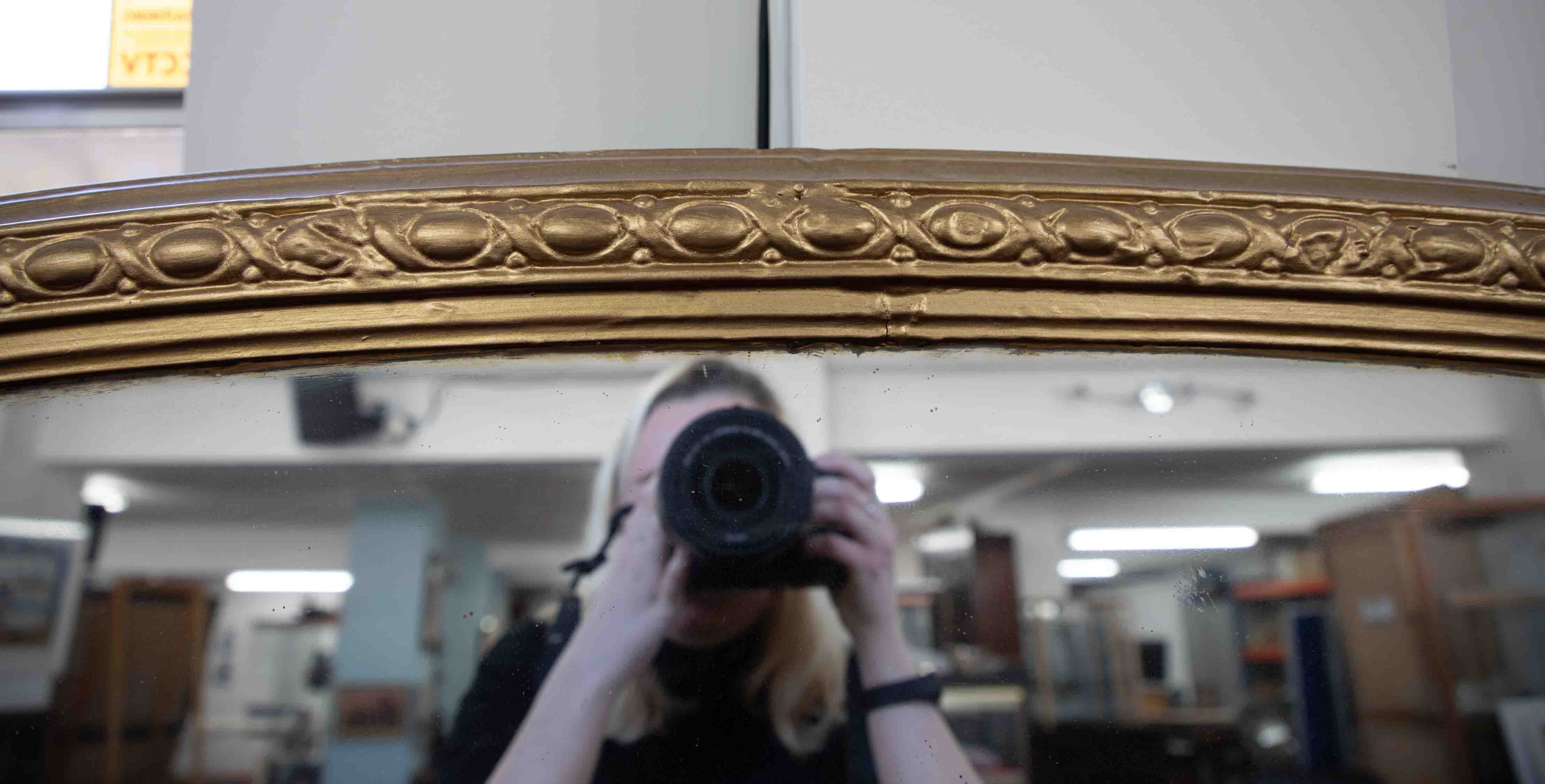 A Victorian gilt framed over mantle mirror, height 161cm, width (max) 143cm. - Image 3 of 10