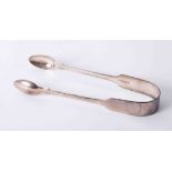 Pair solid silver antique sugar tongs with Georgian head dimensions length 15cm hallmark Exeter