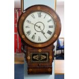 A Victorian mahogany and inlaid drop-dial wall clock by Jerome.