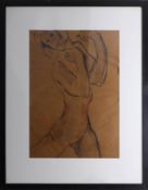 Jill Watkins, pastel sketch of nude lady, 67cm x 47cm, framed and glazed.