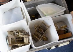 A quantity of longcase clock movements including fussee, also anniversary clocks, carriage clocks,