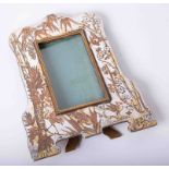 A three colour photo frame, height 17cm.