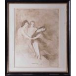Marie Laurencia (born Paris 1885), original signed etching three dancers (signed in the plate)