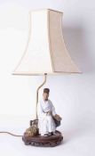 A modern table lamp with chinese figure.