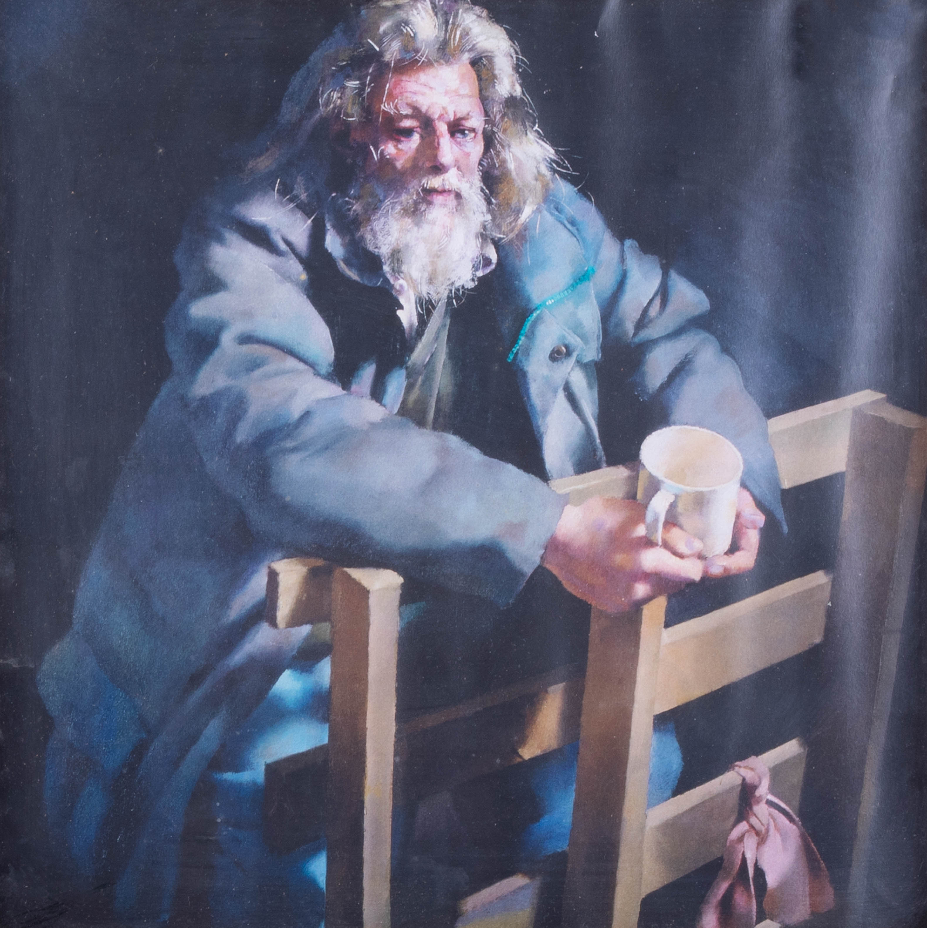 An open print, after Lenkiewicz, Vagrancy Project, in traditional black frame, overall size 43cm x - Image 2 of 2
