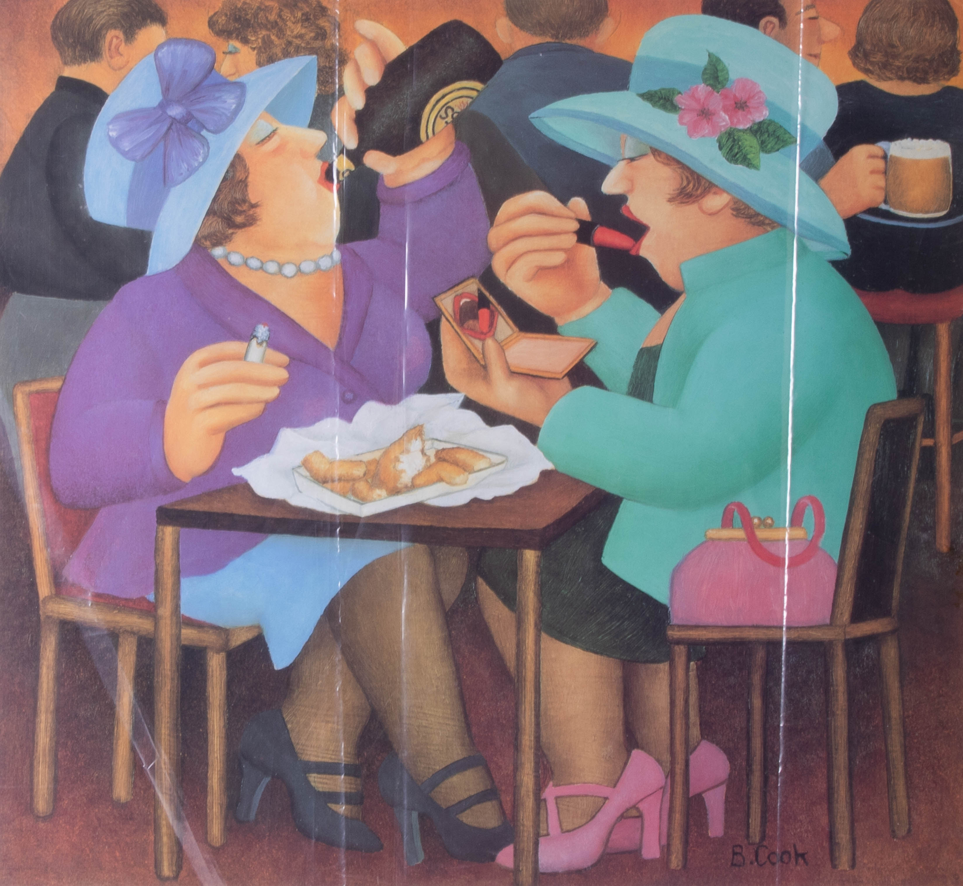 Beryl Cook (1926-2008), 'Lady's Who Lunch', signed limited edition print 211/650, 41cm x 43cm, - Image 2 of 2