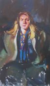 Robert Lenkiewicz (1941-2002) 'Study of Paul Abbott', signed, inscribed and dated 1985 on the
