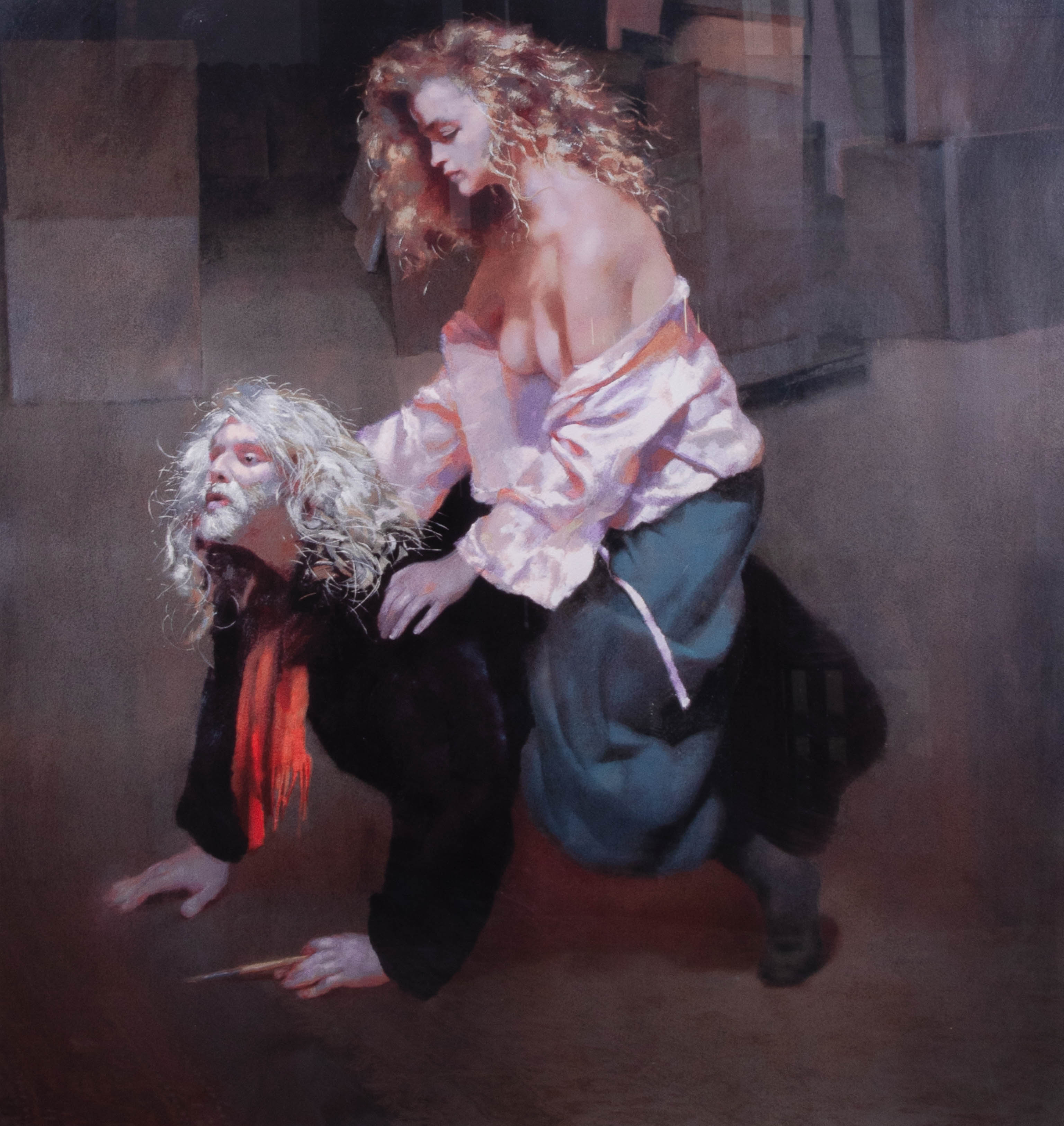 Robert Lenkiewicz, 'Painter with Lisa - Aristotle Theme', signed limited edition print 57/395, - Image 2 of 2