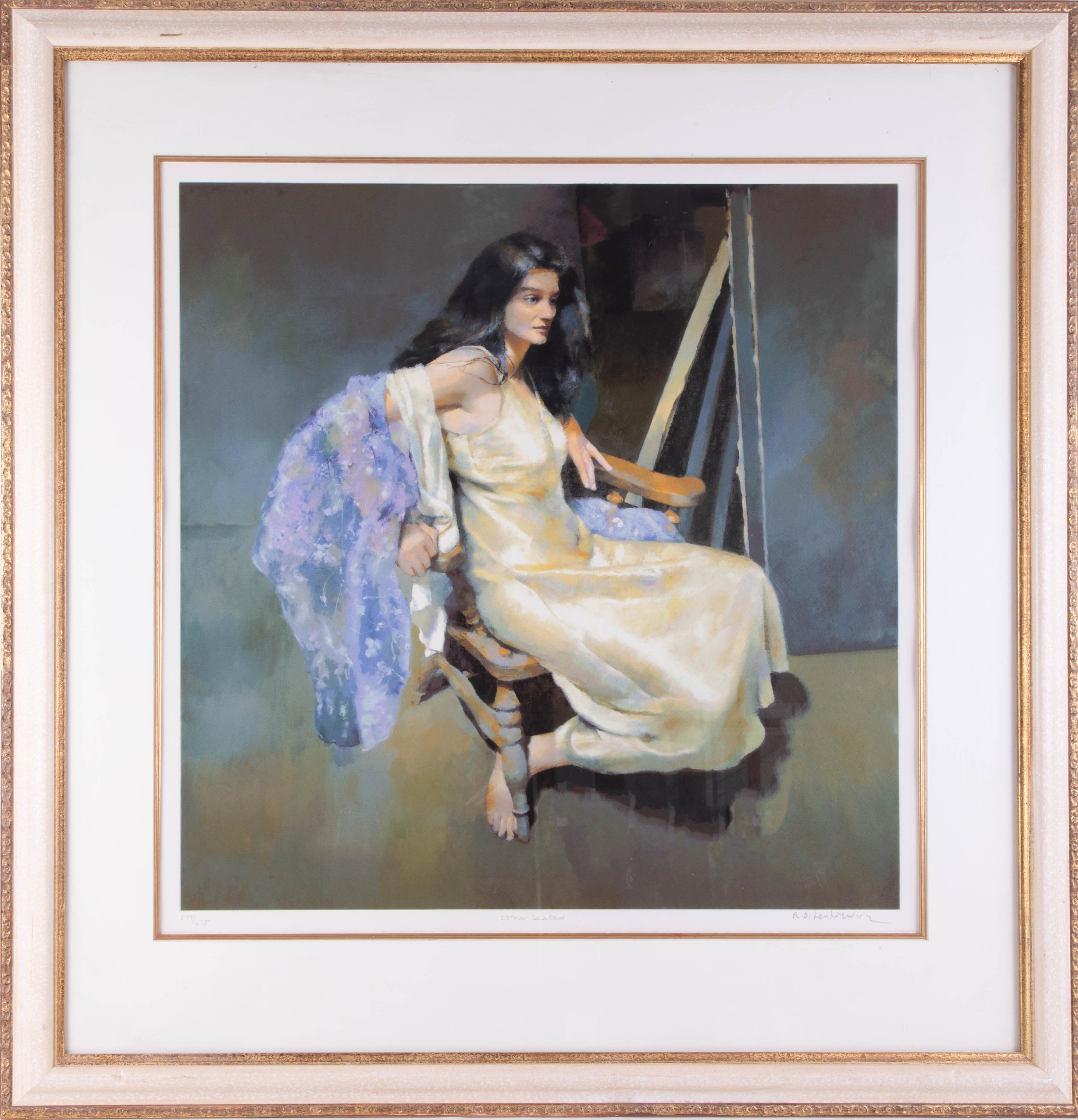 Robert Lenkiewicz, 'Esther Seated', signed limited edition print 279/475, 60cm x 60cm, framed and