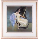 Robert Lenkiewicz, 'Esther Seated', signed limited edition print 279/475, 60cm x 60cm, framed and