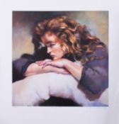 Robert Lenkiewicz, 'Study of Lisa', signed limited edition print 721/750, 37cm x 37cm, unframed,