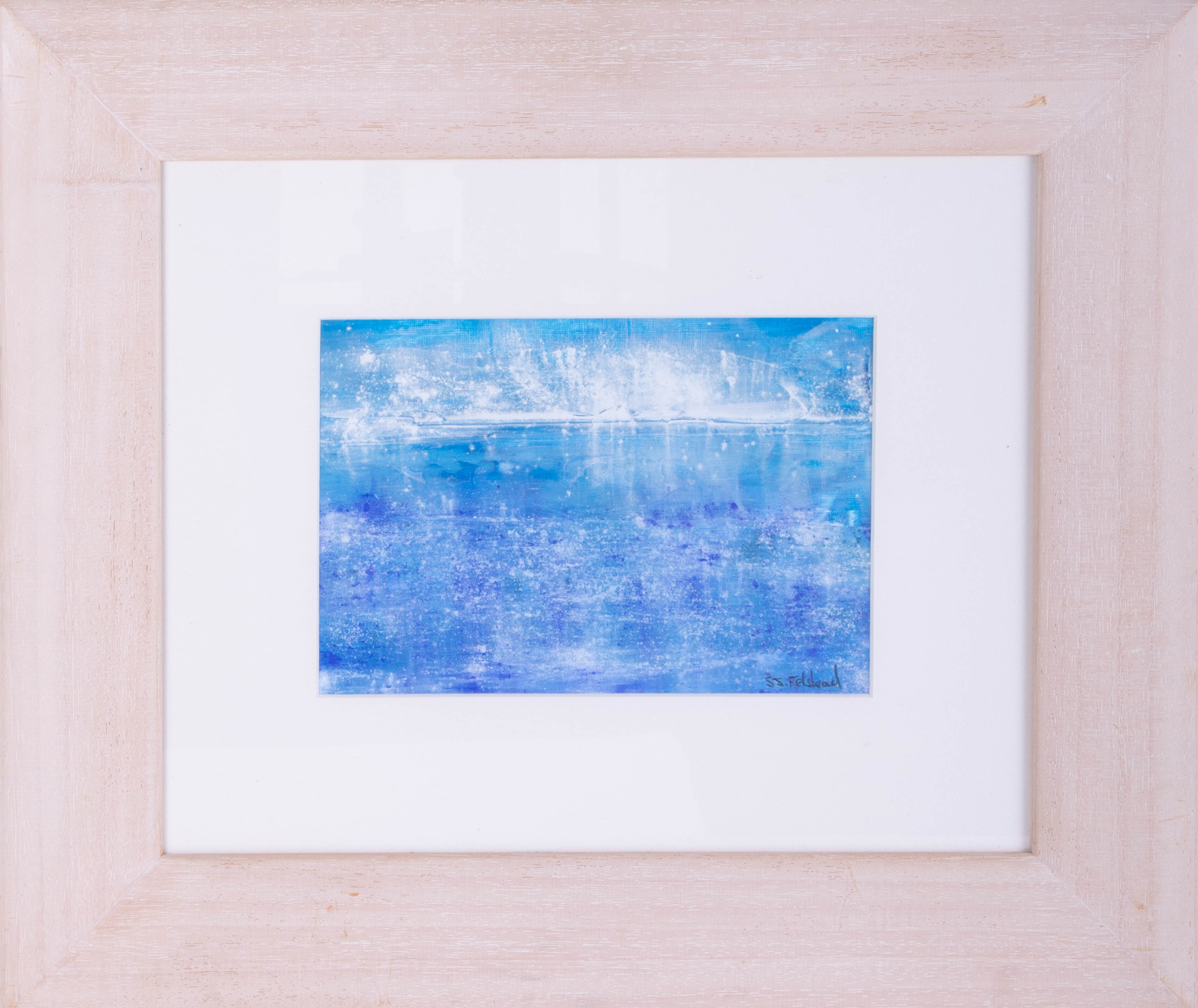 Stephen Felstead, mixed media 'Raining Light', 16cm x 23cm, framed.