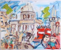 Sean Hayden, oil on canvas 'Trafalgar Square, London', 41cm x 51cm.