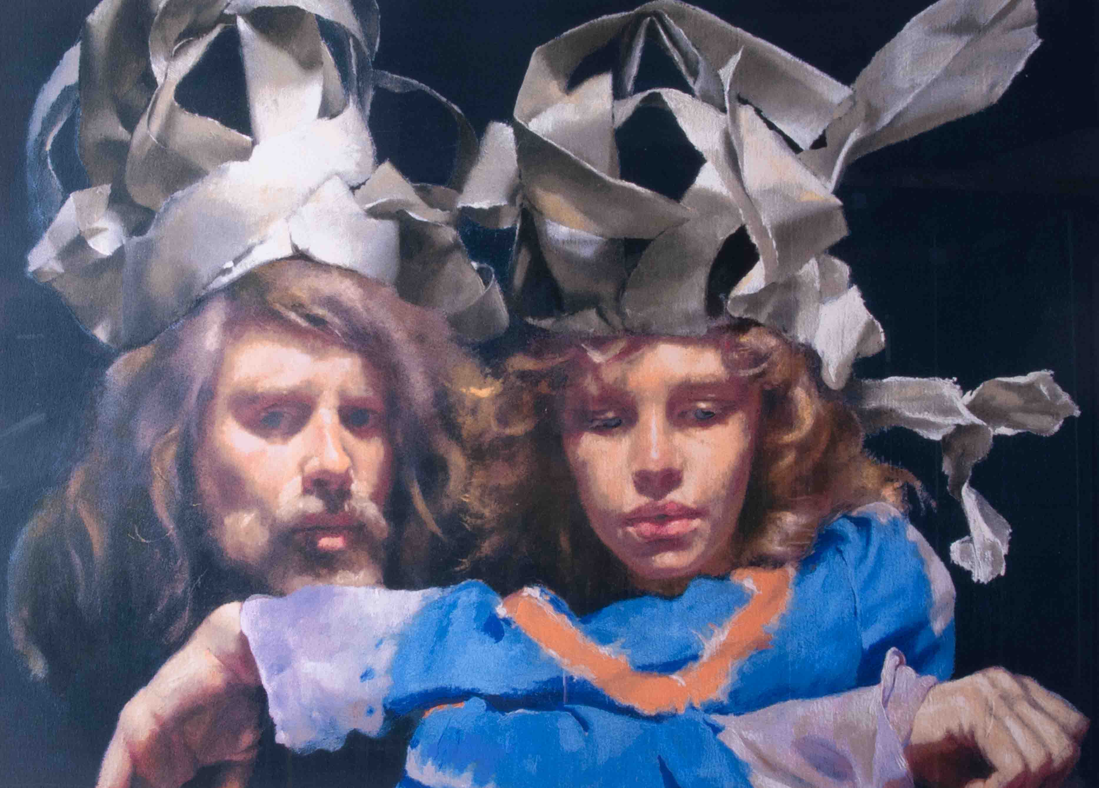 Robert Lenkiewicz, 'Paper Crowns', signed limited edition print 92/250, 47cm x 63cm, - Image 2 of 2