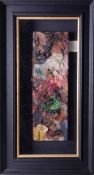 Robert Lenkiewicz, artist palette, framed and glazed, 35cm x 12cm.