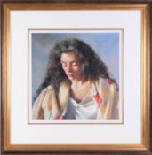 Robert Lenkiewicz, 'Study of Anna', signed limited edition print 310/750, 37cm x 37cm, framed and