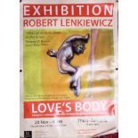 A large laminated canvas exhibition poster / print, Robert Lenkiewicz 'Loves Body, Man in a knot