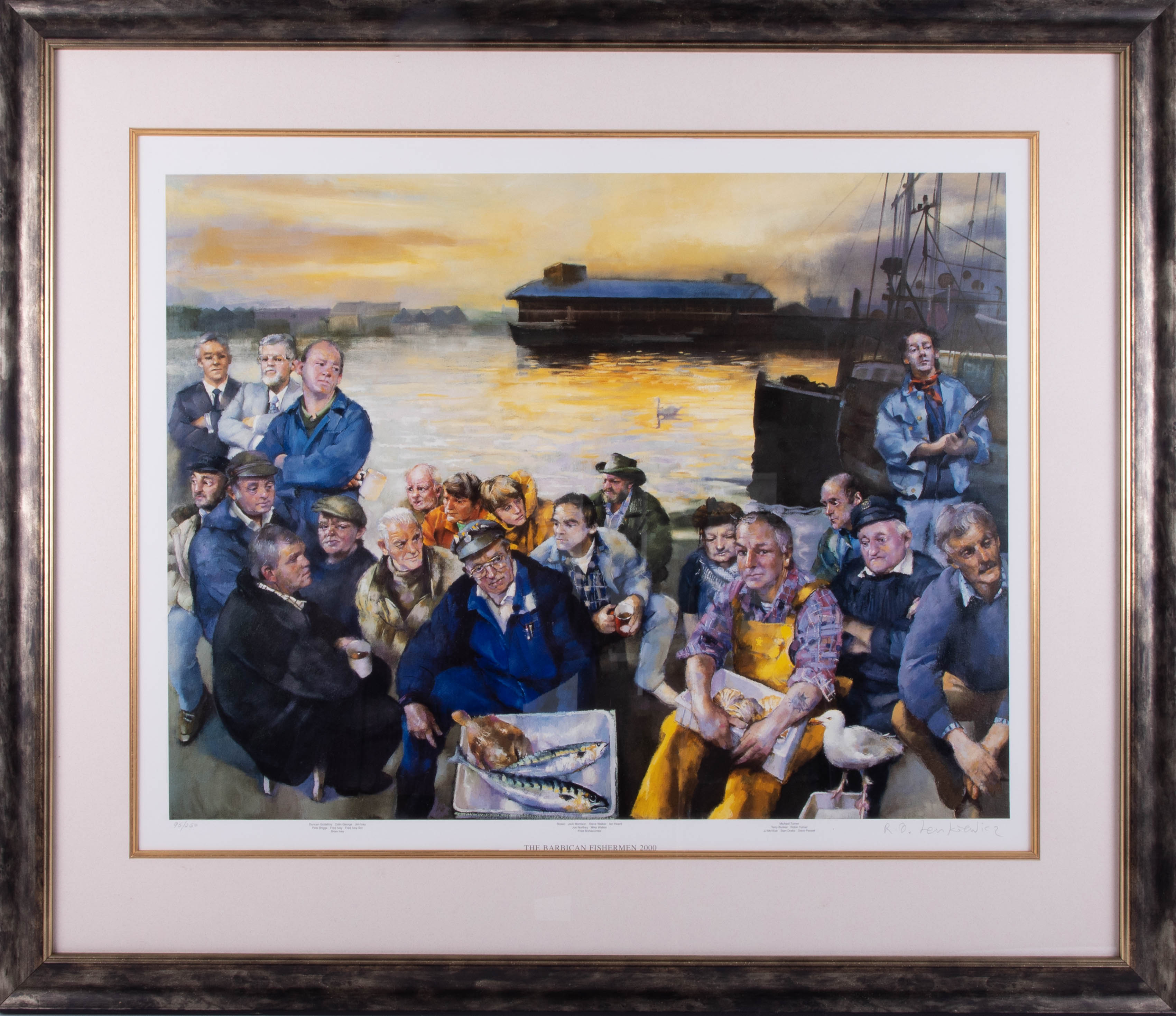 Robert Lenkiewicz, 'The Barbican Fisherman, 2000' signed edition print 95/250, 50cm x 66cm, framed