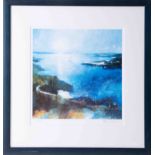 Signed limited edition print 'Harbour Scene' 41/295, 29cm x 27cm, framed and glazed.