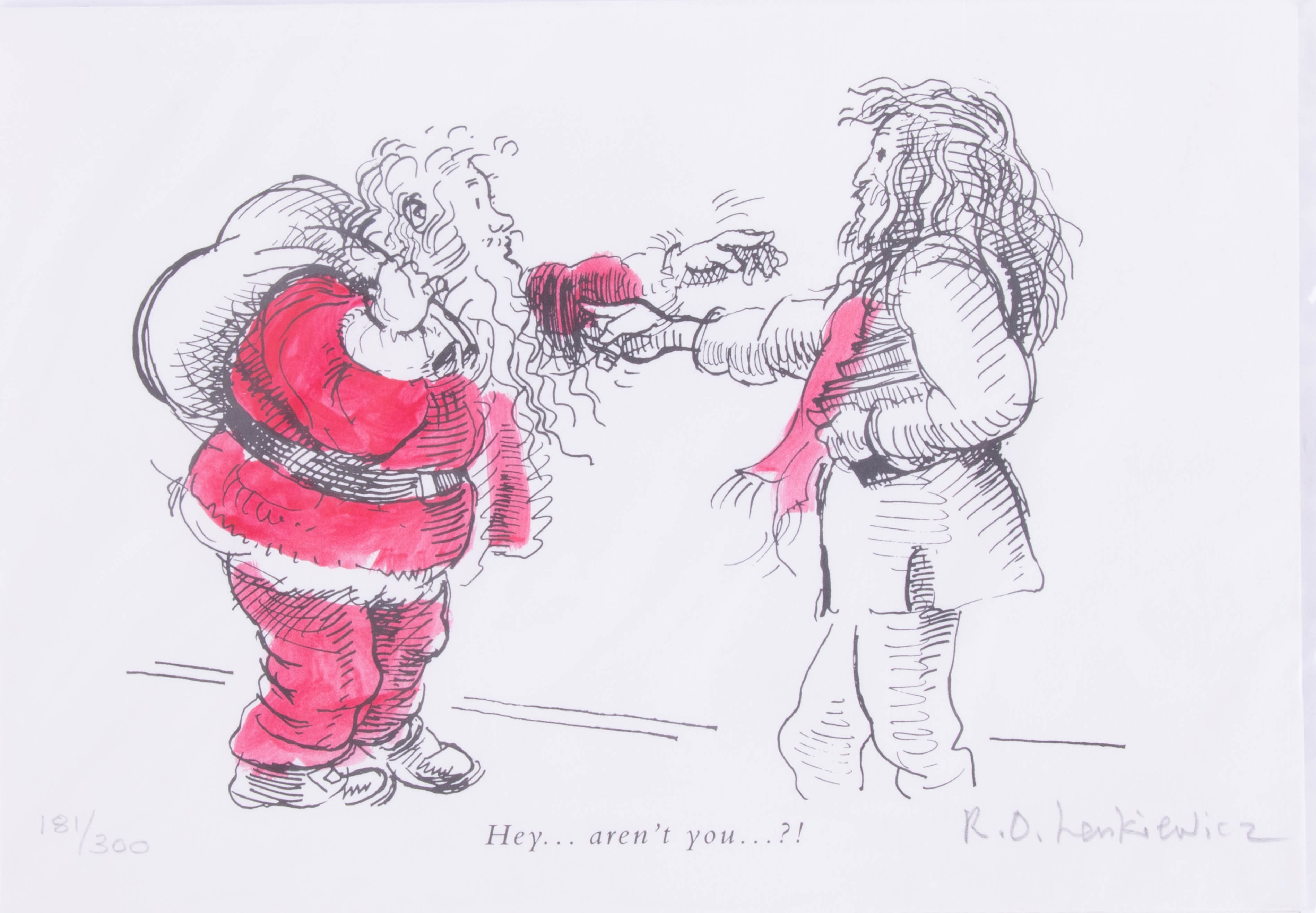 Christmas Card, 'Hey... Aren't You... ?! limited edition 181/300, signed in pencil by Robert - Image 2 of 3