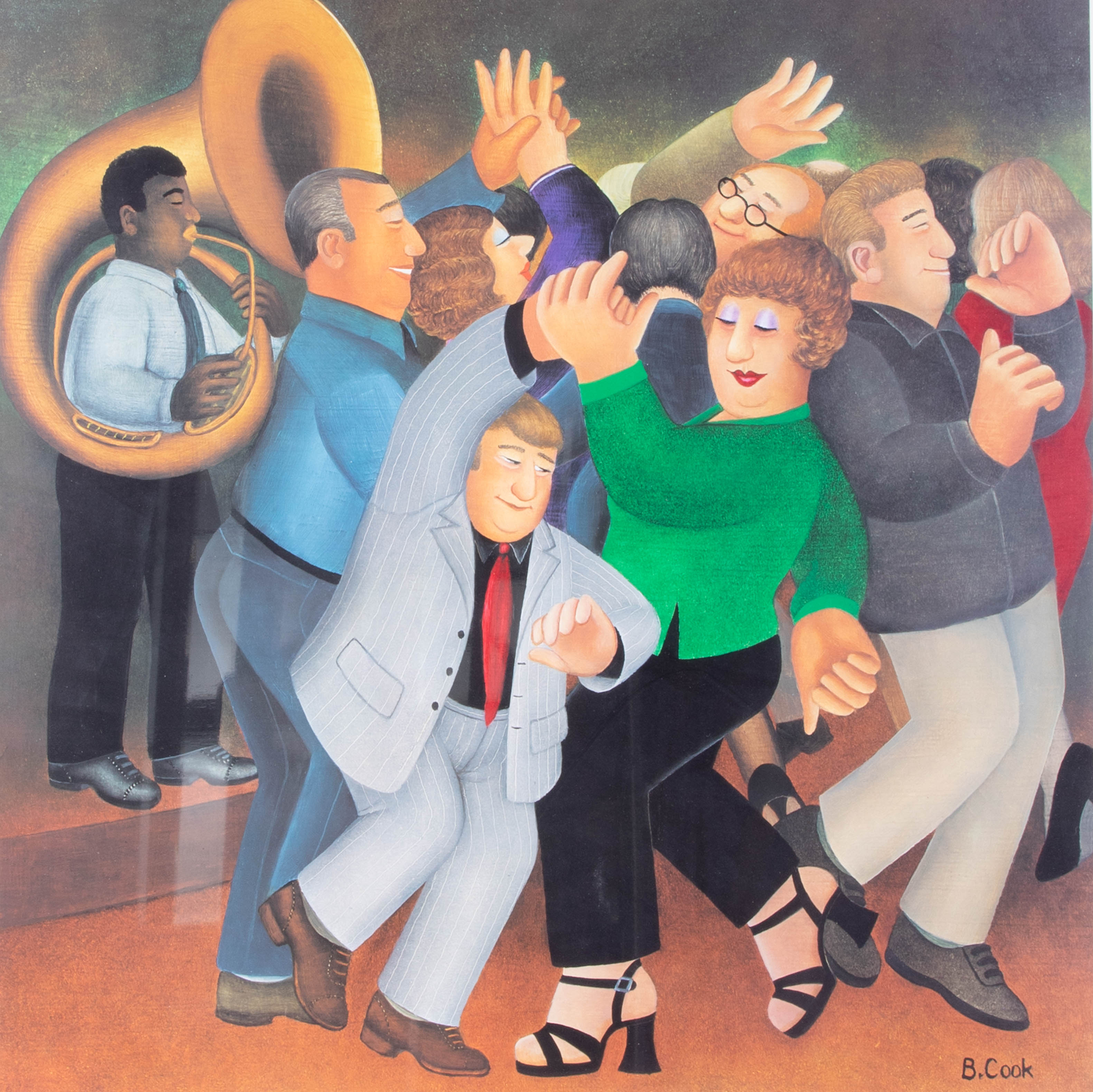 Beryl Cook (1926-2008), 'Jiving to Jazz' limited edition lithographic print signed, 239/650, 46cm - Image 2 of 2