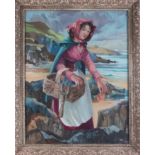 Early 20th Century English painting 'Cockle Girl' not signed, 96cm x 75cm.