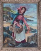 Early 20th Century English painting 'Cockle Girl' not signed, 96cm x 75cm.