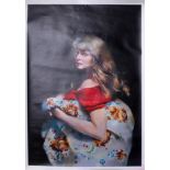 A canvas poster print of 'Fiorella', rolled, approx. 80cm x 60cm.