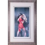 Robert Lenkiewicz, 'Painter with Moi' edition print 67/100, 61cm x 30cm, embossed signature,