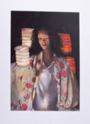 Robert Lenkiewicz, 'Anna with Paper Lanterns', signed limited edition print 179/500, 53cm x 37cm,