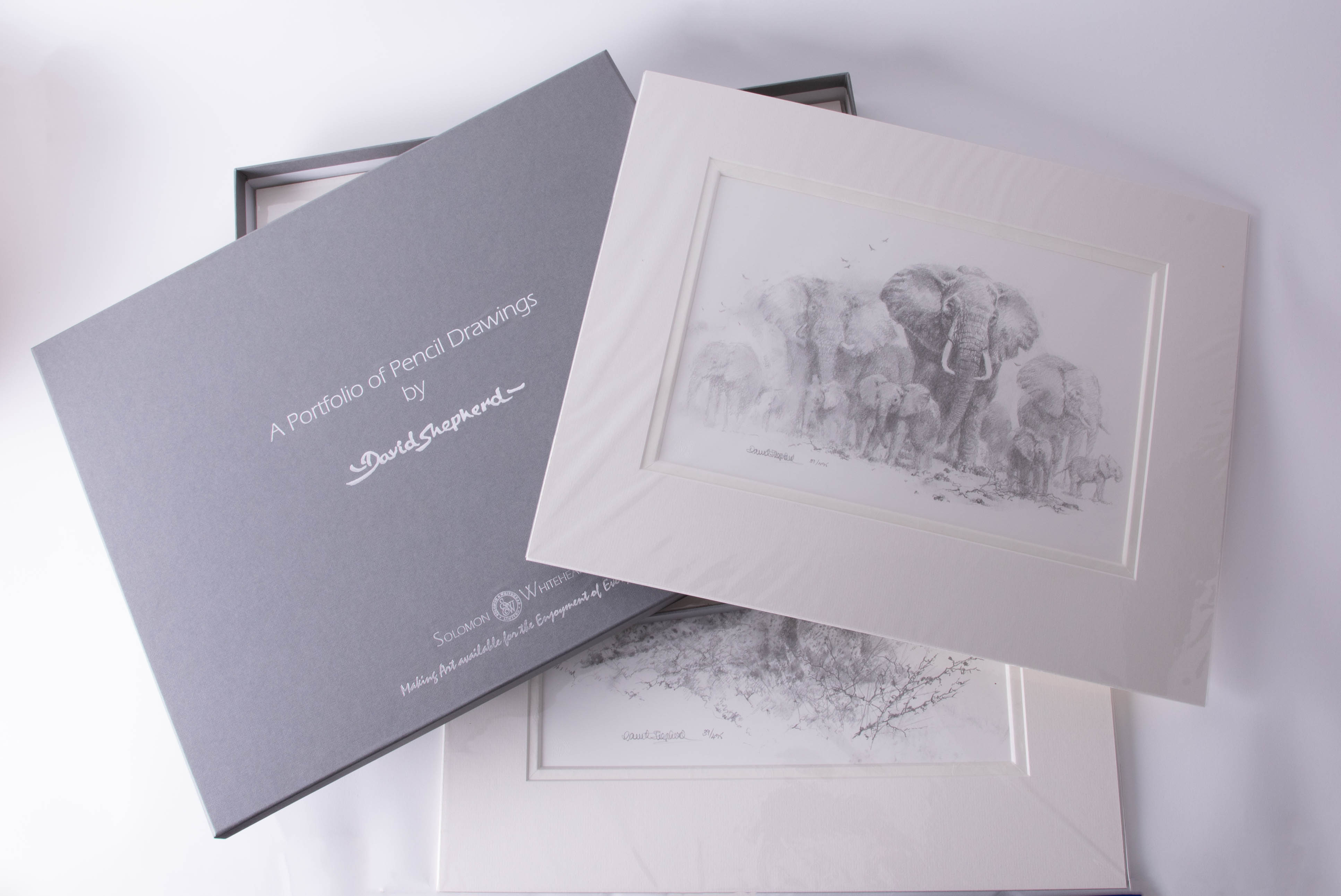 David Shepherd, a portfolio of 4 prints of pencil drawings published by Solomon & Whitehead titled - Image 2 of 2